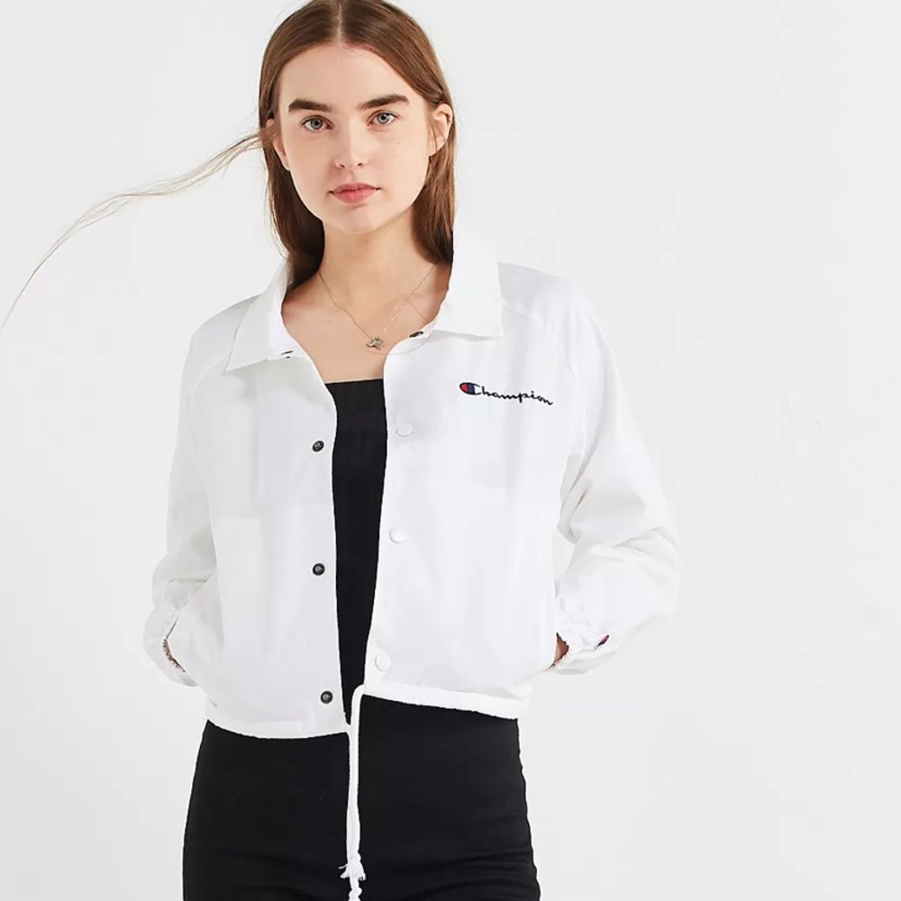 Champion Cropped Coach Throwback Windbreaker Jack… - image 3